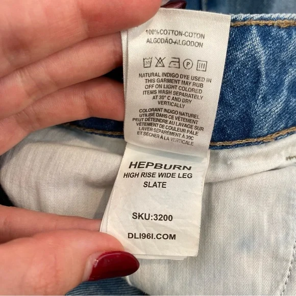 DL1961 Hepburn High Rise Wide Leg Jeans in Slate - Picture 10 of 12